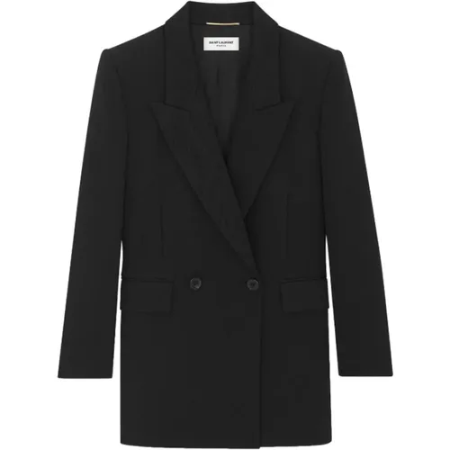 Klassischer Woll-Doppelreiher-Blazer - Saint Laurent - Modalova