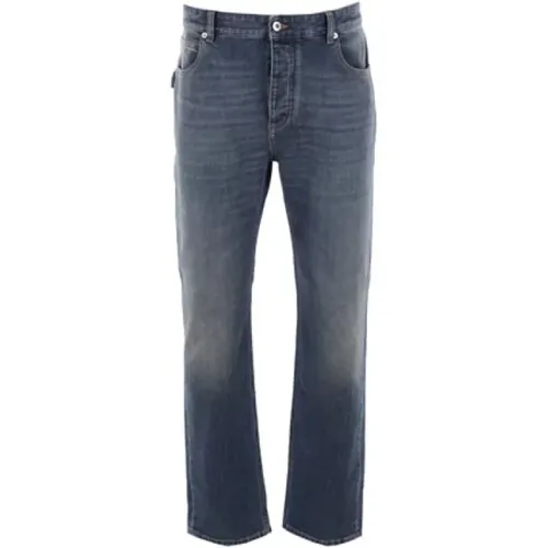 Regular-Fit Denim Jeans in Verwaschenem Blau mit Leder-Logo-Patch - Bottega Veneta - Modalova