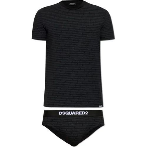 Pyjamas, male, , Size: M Briefs and T-Shirt Set - Dsquared2 - Modalova