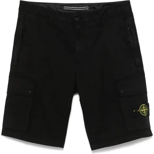 Casual Shorts, male, , Size: W32 Cargo Bermuda Shorts with Badge - Stone Island - Modalova