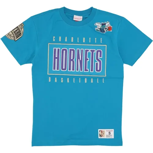 T-Shirts, male, , Size: XL Charlotte Hornets Vintage Logo Tee - Mitchell & Ness - Modalova