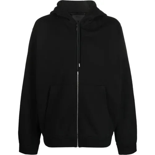 Zip-throughs, male, , Size: S Re-Nylon Logo Hoodie Jacket - Prada - Modalova