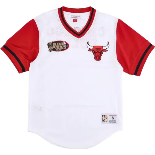 Chicago Bulls Mesh V-Ausschnitt Jersey , Herren, Größe: S - Mitchell & Ness - Modalova