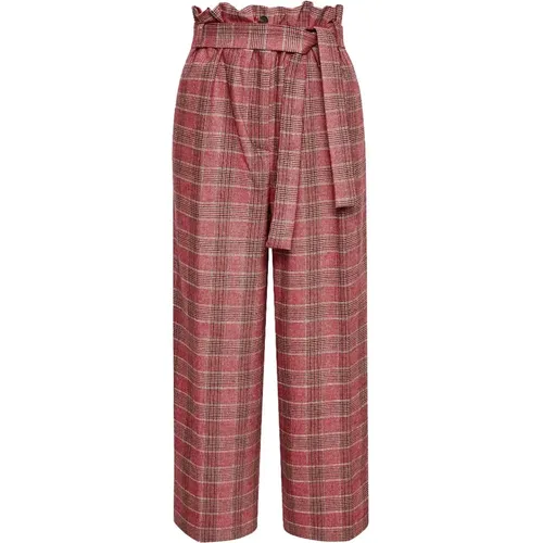 Rote Flanellhose Prince of Wales , Damen, Größe: M - pinko - Modalova