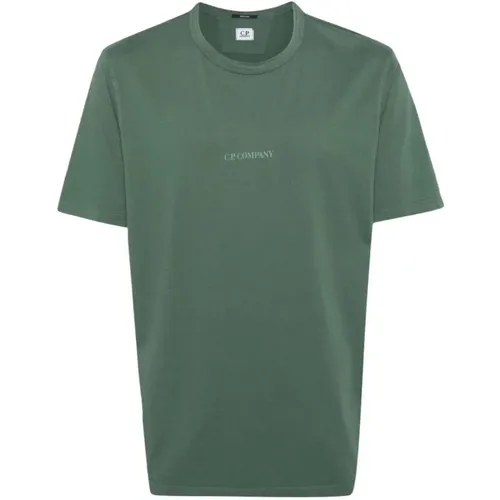 Jade Grünes Logo-Print T-Shirt , Herren, Größe: 3XL - C.P. Company - Modalova