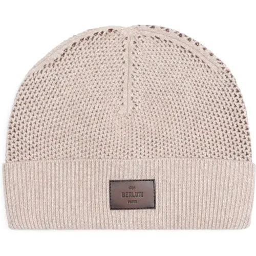 Luxury Knit Beanie Hat Nude Neutrals , male, Sizes: ONE SIZE - Berluti - Modalova