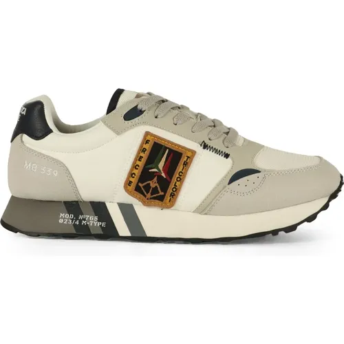 Technical Fabric and Ecosuede Running Sneakers , male, Sizes: 6 UK, 10 UK, 9 UK - aeronautica militare - Modalova