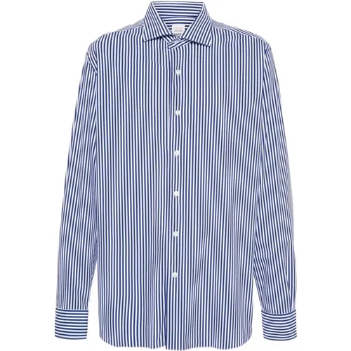 Formal Shirts, male, , Size: 5XL Navy Striped Shirt - Barba - Modalova