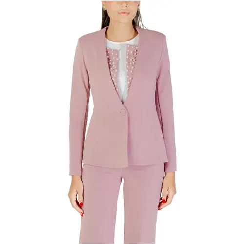 Blazers, female, , Size: S Rhinestone Long Sleeve Blazer Button Fastening - RINASCIMENTO - Modalova