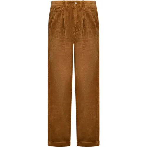 Straight Jeans, male, , Size: W32 Chino Trousers with Double Pleat - Polo Ralph Lauren - Modalova