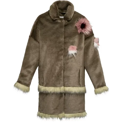 Mantel aus künstlichem Khaki Frida Fell , Damen, Größe: L - Fortini - Modalova
