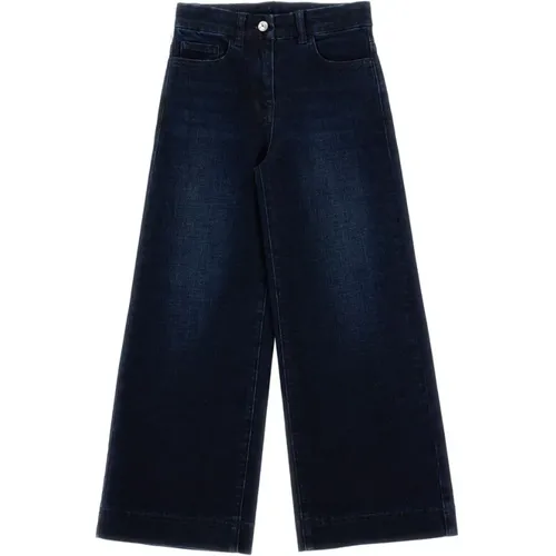 Trendige Wide Leg Denim Jeans - Monnalisa - Modalova