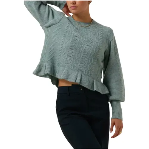 Blauer Strickpullover , Damen, Größe: L - Y.A.S - Modalova