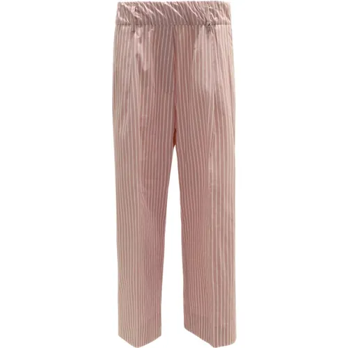 Wide Trousers, female, , Size: XS Stripes Cotton Pants - Myths - Modalova