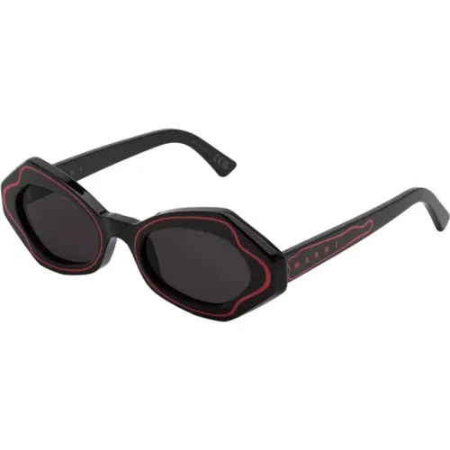 Sunglasses, unisex, , Size: 53 MM Red Sunglasses Unlahand Style - Marni - Modalova