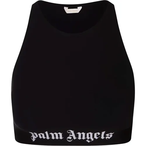 Schwarzes Sport Crop Top Racer Ausschnitt - Palm Angels - Modalova