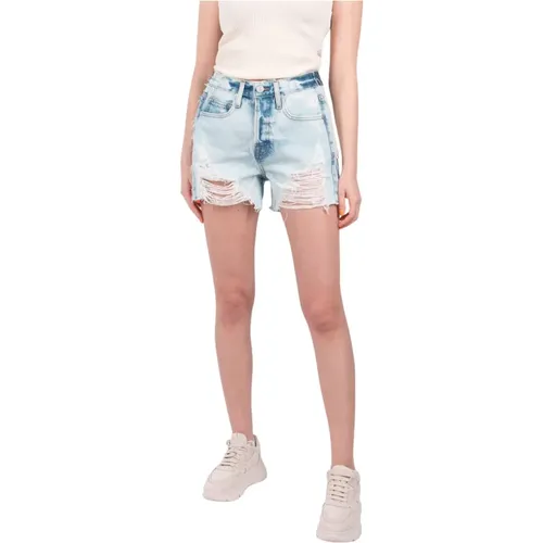 Denim Shorts, female, , Size: W24 Relaxed Short Reverse Side Talia Combo - Frame - Modalova