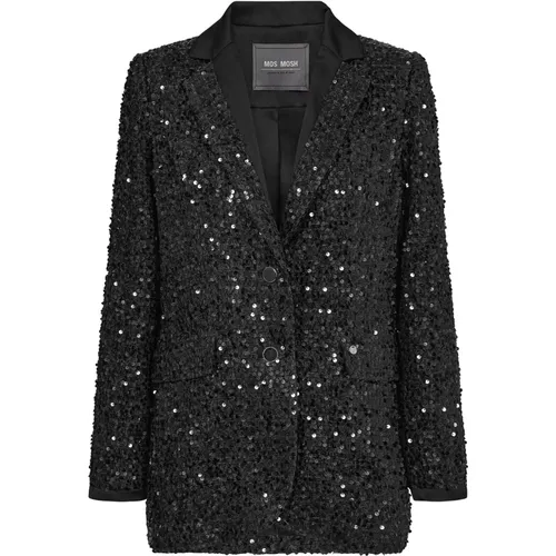 Blazers, female, , Size: S Sequin Blazer with Classic Silhouette - MOS MOSH - Modalova