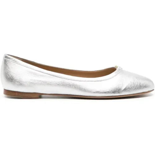 Ballerinas, female, , Size: 8 US Metallic Flat Shoes Silver - Chloé - Modalova