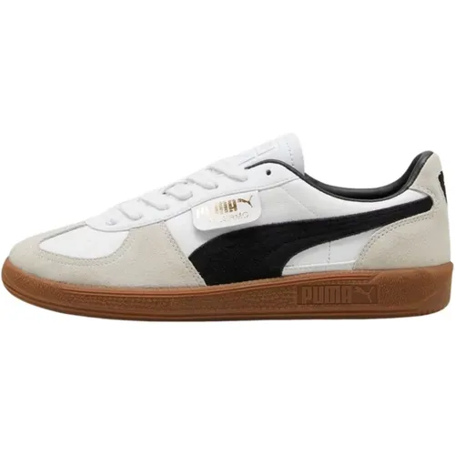 Weiße Ledersneakers mit Grauen Details , Herren, Größe: 36 EU - Puma - Modalova