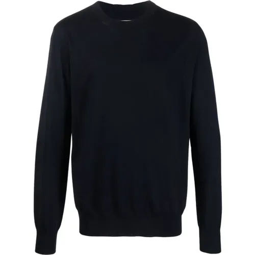 Marineblauer Strickpullover mit Rundhalsausschnitt , Herren, Größe: 2XL - Jil Sander - Modalova