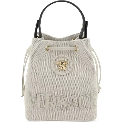 Bucket Bags, female, , Size: ONE SIZE Drawstring Bucket Bag - Versace - Modalova