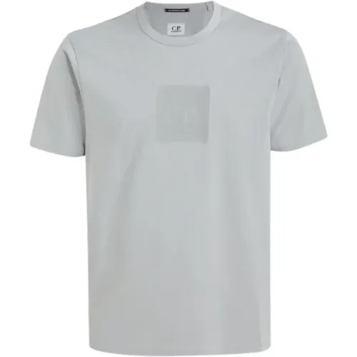Grey T-shirt with Logo Print , male, Sizes: M, XL, 2XL - C.P. Company - Modalova