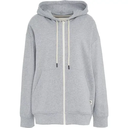 Zip-throughs, female, , Size: XS Grey Oversize Hoodie Sweatshirt - Ottod'Ame - Modalova