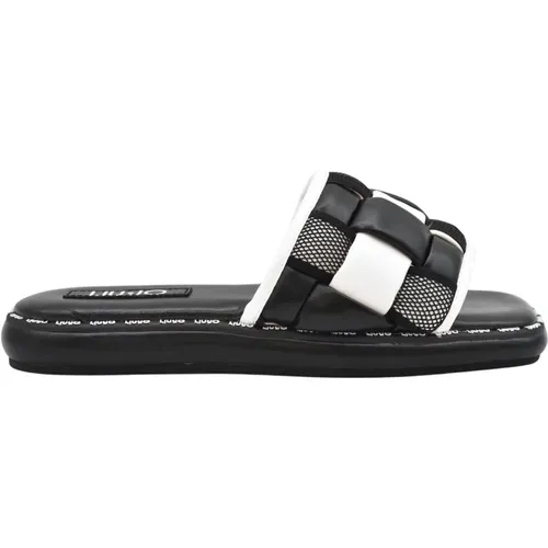 Sliders, female, , Size: 6 US Women's Shoes Laced Nero Bianco Ss22 - Liu Jo - Modalova