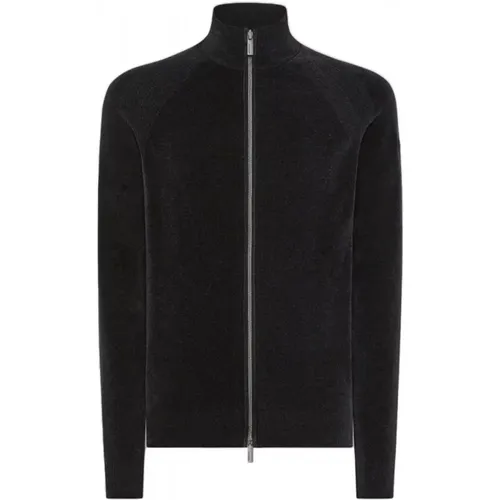 High Neck Velvet Full Zip Sweater , male, Sizes: M, L, XL, S - RRD - Modalova