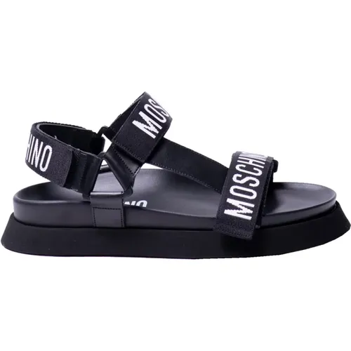 Flat Sandals, female, , Size: 5 US Logo Flat Sandals - Moschino - Modalova