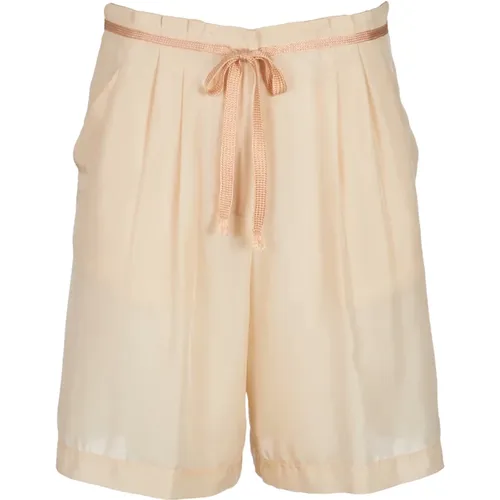 Seiden Bermuda Shorts Elfenbein - Forte Forte - Modalova