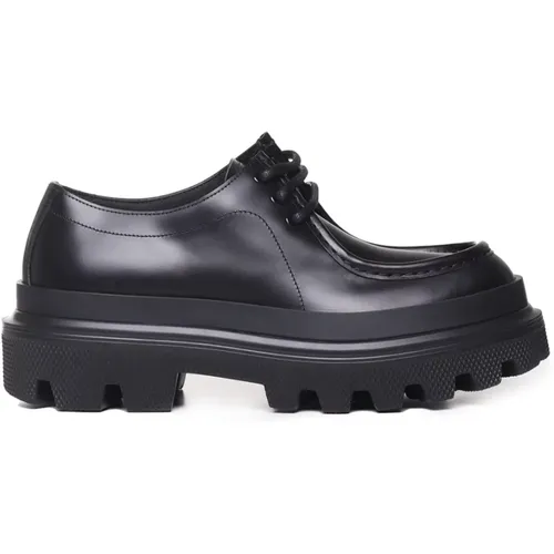 Leather Laced Shoes , male, Sizes: 7 UK, 10 UK, 7 1/2 UK, 8 1/2 UK, 6 UK, 9 UK, 9 1/2 UK - Dolce & Gabbana - Modalova