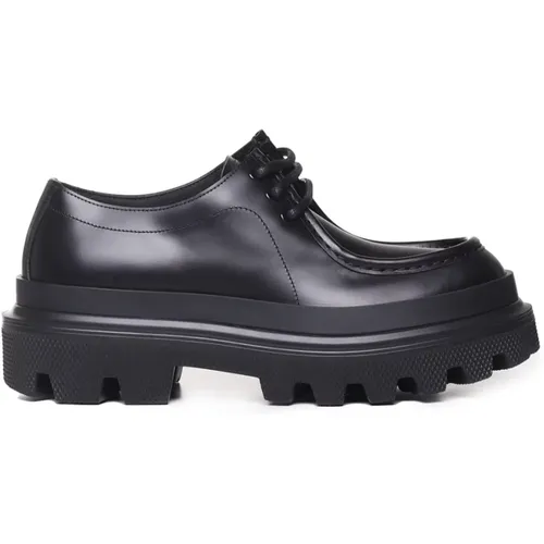 Leather Laced Shoes , male, Sizes: 7 UK, 6 1/2 UK, 9 UK, 9 1/2 UK - Dolce & Gabbana - Modalova