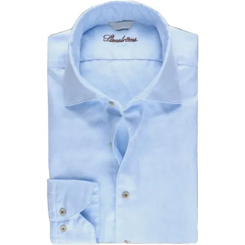 Casual Shirts, male, , Size: 2XL Shirt Fitted Body Houndstooth - Stenströms - Modalova