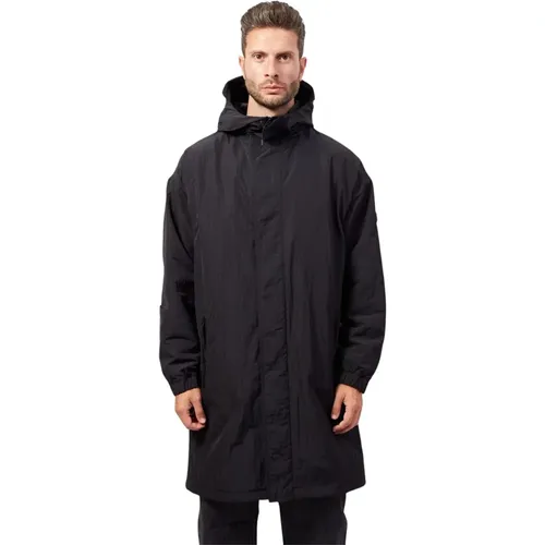 Parkas, male, , Size: XL Water-Repellent Hooded Coat with Relaxed Fit - Hugo Boss - Modalova