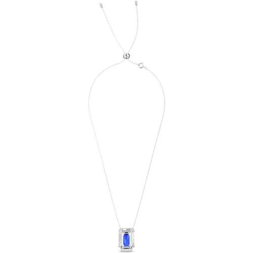 Necklaces, female, , Size: ONE SIZE Chroma Octagon Blue Necklace - Swarovski - Modalova