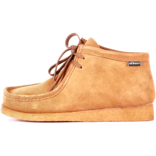 Suede Boots with Side Logo , male, Sizes: 7 UK - Sebago - Modalova