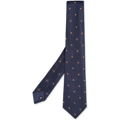 Ties, male, , Size: ONE SIZE Silk Floral Pattern Tie - Kiton - Modalova