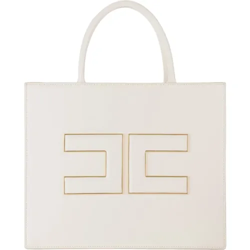 Synthetic Leather Shopper Bag , female, Sizes: ONE SIZE - Elisabetta Franchi - Modalova
