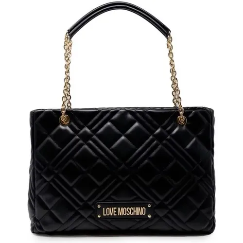 Handbags, female, , Size: ONE SIZE Spacious Polyethylene Handbag, Autumn/Winter Collection - Love Moschino - Modalova