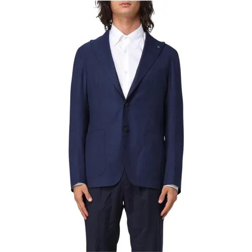 Blazers, male, , Size: 3XL Tailored Notch Lapel Blazer - Tagliatore - Modalova