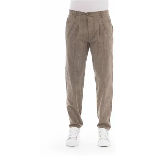 Straight Trousers, male, , Size: L Chino Pants - Button and Zip Closure - Baldinini - Modalova