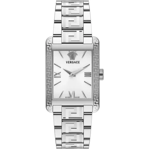 Tonneau Stainless Steel Women's Watch , female, Sizes: ONE SIZE - Versace - Modalova