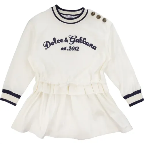 Mädchenkleid - Weiß - Regular Fit - 100% Baumwolle - Dolce & Gabbana - Modalova