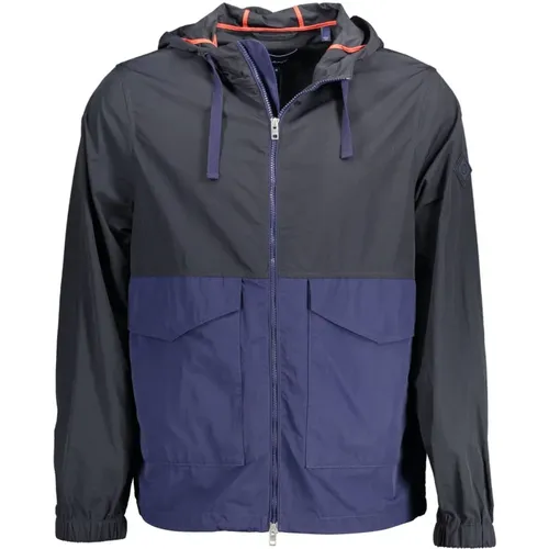 Blue Sports Jacket with Hood , male, Sizes: M, S - Gant - Modalova