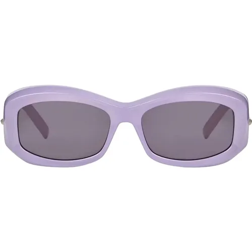 Sunglasses, female, , Size: ONE SIZE Violet Oval Sunglasses with Grey Lens - Givenchy - Modalova