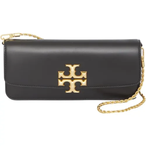 Elegant Leather Clutch with Chain Strap , female, Sizes: ONE SIZE - TORY BURCH - Modalova