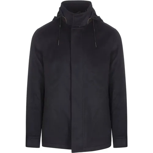 Wasserabweisende Navy Blue Cashmere Overjacke - Ermenegildo Zegna - Modalova