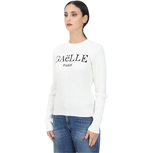 Weißer Rundhalspullover Casual Herbst Winter,Weißer Pullover für Frauen - Gaëlle Paris - Modalova